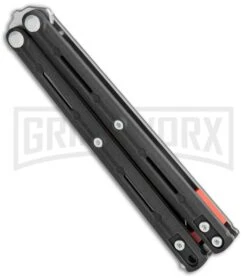 Maxace Knives Balisong Serpent Striker II Black G-10 - Satin Drop Point Plain -Kershaw Sale Store Maxace Knives Balisong Serpent Striker II Black G 10 Satin DP BHQ 120303 jr spine large