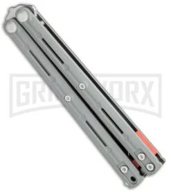 Maxace Knives Balisong Serpent Striker II Gray G-10 - Satin Drop Point Plain -Kershaw Sale Store Maxace Knives Balisong Serpent Striker II Grey G 10 Satin DP BHQ 120305 jr spine large