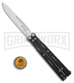 Maxace Unicorn Black G-10 Balisong Butterfly Knife - Spear Point Satin Plain 11 Maxace Unicorn Black G-10 Balisong Butterfly Knife - Spear Point Satin Plain -Kershaw Sale Store Maxace Unicorn Balisong Butterfly Black G10 Satin SP GX 40485 jr bottlecap 2 large