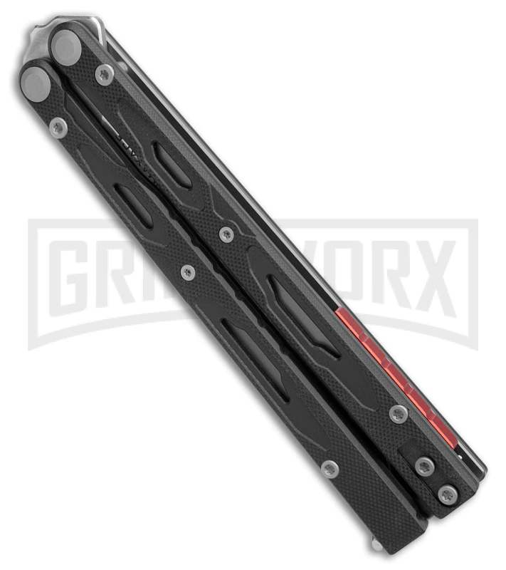Maxace Unicorn Black G-10 Balisong Butterfly Knife - Spear Point Satin Plain 2 Maxace Unicorn Black G-10 Balisong Butterfly Knife - Spear Point Satin Plain - Image 2