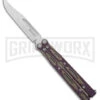 Maxace Unicorn Purple/Green G-10 Balisong Butterfly Knife - Bowie Satin Plain -Kershaw Sale Store Maxace Unicorn Balisong Butterfly Purple Green G10 Satin Bowie GX 40491 jr large
