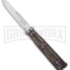 Maxace Unicorn Purple/Green G-10 Butterfly Knife - Spear Point Satin Plain -Kershaw Sale Store Maxace Unicorn Balisong Butterfly Purple Green G10 Satin SP GX 40487 jr large