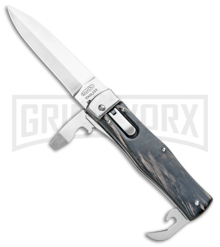 Mikov 241 Predator Buffalo Horn Multi-Tool Automatic Knife - Polish Plain 1 Mikov 241 Predator Buffalo Horn Multi-Tool Automatic Knife - Polish Plain