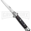 Milano 9" Italian Stiletto Black Wood Automatic Knife - Bayonet Satin 5 Milano 9" Italian Stiletto Black Wood Automatic Knife - Bayonet Satin -Kershaw Sale Store Milano 9in Italian Stiletto Black Wood Auto Bayonet Satin GF8155BK2 GX 5069 jr large