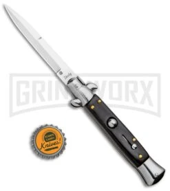 Milano 9" Italian Stiletto Brown Acrylic Automatic Knife - Bayonet Satin -Kershaw Sale Store Milano 9in Italian Stiletto Brown Acrylic Auto Bayo Satin GSE019MBRN GX 33526 jr bottlecap large