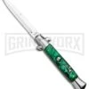 Milano 9" Italian Stiletto Green Swirl Automatic Knife - Bayonet Satin -Kershaw Sale Store Milano 9in Italian Stiletto Green Swirl Auto Bayo GSE019MGRN GX 33524 jr large
