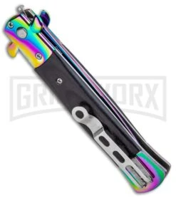 Milano 9" Stiletto Black Wood Automatic Knife - Bayonet Spectrum 6 Milano 9" Stiletto Black Wood Automatic Knife - Bayonet Spectrum -Kershaw Sale Store Milano 9in Stiletto Black Wood Auto Bayo Spectrum GSE018RBWBK GX 33513 jr side large