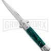 Milano 9" Stiletto Green Swirl Automatic Knife - Bayonet -Kershaw Sale Store Milano 9in Stiletto Green Swirl Auto Bayo GX 35313 jr large