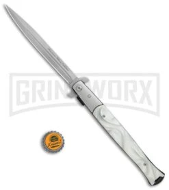 Milano Big Boy Stiletto White Pearlex Spring Assisted Knife - Bead Blast 7 Milano Big Boy Stiletto White Pearlex Spring Assisted Knife - Bead Blast -Kershaw Sale Store Milano Big Boy Stiletto White Pearlex SA BB GX 35305 jr bottlecap large