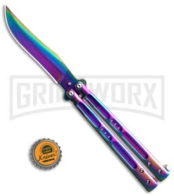 Rainbow Balisong Butterfly Knife -Kershaw Sale Store Rainbow Balisong Butterfly Knife GX 37610 td size large