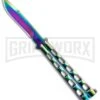Monarch Integral Black Balisong Butterfly Knife - Spectrum Plain -Kershaw Sale Store Rainbow Balisong Butterfly Knife GX 37611 td large