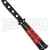 Red Demon Trainer Balisong Butterfly Knife - Black Plain -Kershaw Sale Store Red Demon Trainer butterfly black BP 20689 er large
