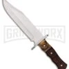 Rite Edge Alamo Bowie Burlwood Fixed Blade Knife - Satin Plain -Kershaw Sale Store Rite Edge ALamo Bowie burlwood satin BHQ 43244 er large