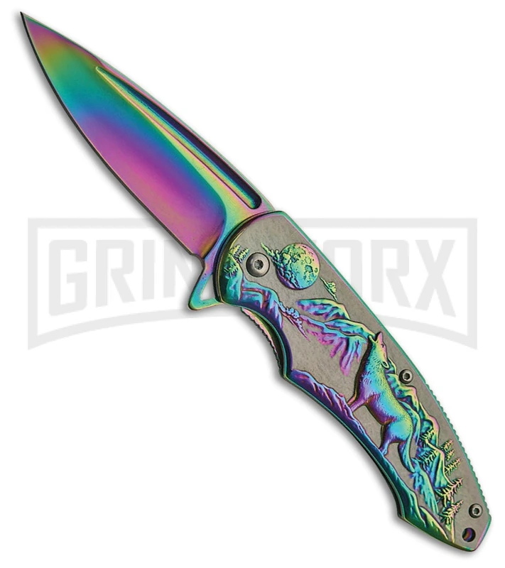 Rite Edge Night Howler Spectrum Spring Assisted Knife - Spectrum Plain 1 Rite Edge Night Howler Spectrum Spring Assisted Knife - Spectrum Plain