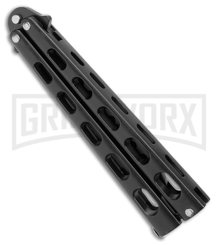 Ronin Gear Black Balisong Trainer Butterfly Knife - Black Plain 3 Ronin Gear Black Balisong Trainer Butterfly Knife - Black Plain - Image 3
