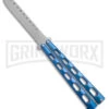 Ronin Gear Blue Balisong Trainer Butterfly Knife - Satin Plain -Kershaw Sale Store Ronin Gear Blue Balisong Butterfly Trainer Satin BHQ 177221 jr large