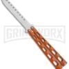 Ronin Gear Orange Balisong Trainer Butterfly Knife - Satin Plain 13 Ronin Gear Orange Balisong Trainer Butterfly Knife - Satin Plain -Kershaw Sale Store Ronin Gear Orange Balisong Trainer Butterfly Satin GX 37346 jr large