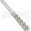 Ronin Gear Silver Balisong Trainer Butterfly Knife - Satin Plain