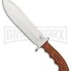 Rough Rider Bowie Wood Fixed Blade Knife - Satin Plain -Kershaw Sale Store Rough Rider Bowie wood satin BHQ 60953 er large
