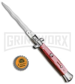 SKM/AB 9" Red Acrylic Automatic Stiletto Knife - Satin Kriss 7 SKM/AB 9" Red Acrylic Automatic Stiletto Knife - Satin Kriss -Kershaw Sale Store SKM AB 9in Italian Stiletto Acrylic Red Kriss BP 3318 jr bottlecap large