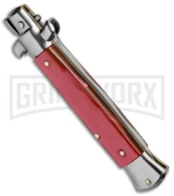 SKM/AB 9" Red Acrylic Automatic Stiletto Knife - Satin Kriss 6 SKM/AB 9" Red Acrylic Automatic Stiletto Knife - Satin Kriss -Kershaw Sale Store SKM AB 9in Italian Stiletto Acrylic Red Kriss BP 3318 jr side large