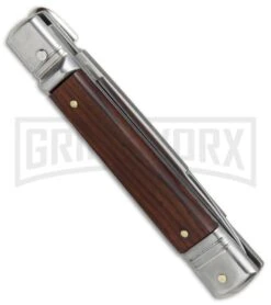 SKM 7.75" Slimline Cocobolo Leverlock Automatic Knife- Satin Swedge 5 SKM 7.75" Slimline Cocobolo Leverlock Automatic Knife- Satin Swedge -Kershaw Sale Store SKM Slimline Leverlock cocobolo satin BHQ 81879 er side large