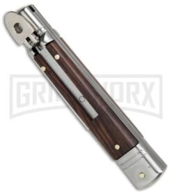 SKM 7.75" Slimline Cocobolo Leverlock Automatic Knife- Satin Swedge 6 SKM 7.75" Slimline Cocobolo Leverlock Automatic Knife- Satin Swedge -Kershaw Sale Store SKM Slimline Leverlock cocobolo satin BHQ 81879 er spine large