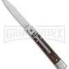 SKM 7.75" Slimline Cocobolo Leverlock Automatic Knife- Satin Swedge 9 SKM 7.75" Slimline Cocobolo Leverlock Automatic Knife- Satin Swedge -Kershaw Sale Store SKM Slimline Leverlock cocobolo satin BHQ 81879 jr large
