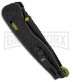 SOG Aegis AT Rescue Black Tanto Spring Assisted Knife - Black Plain -Kershaw Sale Store SOG Aegis AT Spring Assisted Tanto Knife Rescue Black 3in Black BHQ 176440 td side large