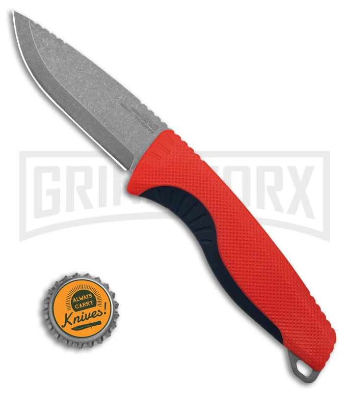 SOG Aegis FX Rescue Red/Indigo Blue Fixed Blade Knife - Stonewash Plain 4 SOG Aegis FX Rescue Red/Indigo Blue Fixed Blade Knife - Stonewash Plain - Image 4