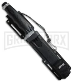 SOG Blade Light Black Fixed Blade Knife W/ LEDs - Satin Plain -Kershaw Sale Store SOG Blade Light LEDs BLT10 K BHQ 11524 jr sheath large