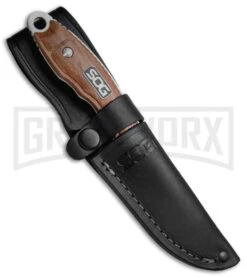SOG Huntspoint Skinning Wood Fixed Blade Knife - Satin Plain -Kershaw Sale Store SOG Huntspoint Skinning Wood HT012L BHQ 15206 jr sheath large