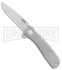 SOG Knives Twitch II LT Stonewash Spring Assist Knife - Satin Plain