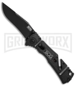 SOG Knives Trident Elite Spring Assisted Knife - Black Plain