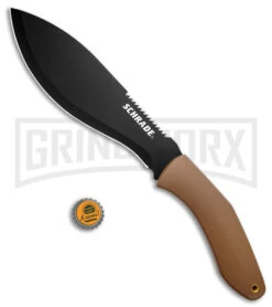 Schrade 17" Machete Brown Rubber Fixed Blade - Black Plain (Box) -Kershaw Sale Store Schrade 17in Machete Box New 2020 BHQ 113759 td size jr large 1