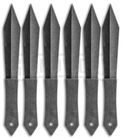 Schrade Black Stonewash Throwing Knife Set With Nylon Sheath - Set Of 6