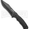 Schrade Steel Driver Black G-10 Clip Point Fixed Blade Knife - Black Plain