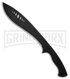 Schrade Large Kukri Machete Black Rubber Fixed Blade - Black Plain