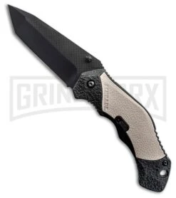 Schrade Quick Burst Black/Tan Aluminum Spring Assisted Knife - Black Plain