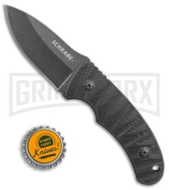 Schrade SCHF57 Black G-10 Fixed Blade Knife - Black Plain -Kershaw Sale Store Schrade SCHF57 full tang black G10 black BHQ 62041 er size large