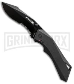 Schrade Shiznit MAGIC Black Spring Assisted Knife - Black Serr