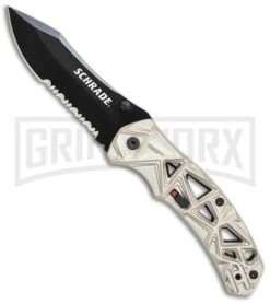Schrade Shizzle MAGIC Spring Assisted Knife - Black Serr