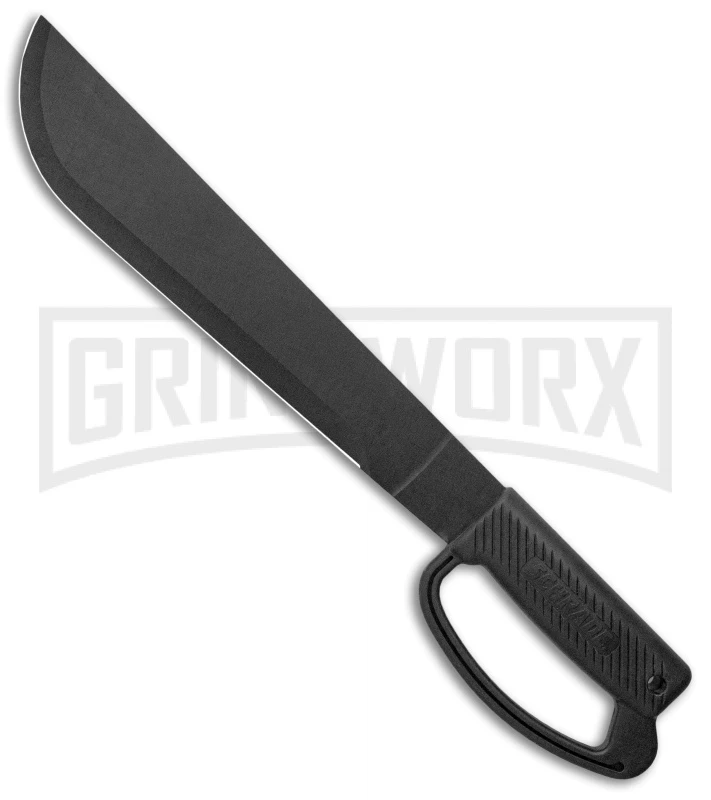 Schrade Small Outback Machete Black Fixed Blade Knife - Black Plain 1 Schrade Small Outback Machete Black Fixed Blade Knife - Black Plain