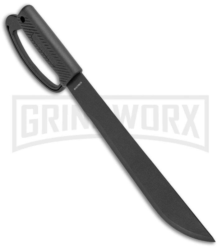 Schrade Small Outback Machete Black Fixed Blade Knife - Black Plain 2 Schrade Small Outback Machete Black Fixed Blade Knife - Black Plain - Image 2