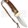 Schrade Uncle Henry Pro Hunter Brown Staglon Fixed Blade Knife - Satin Plain -Kershaw Sale Store Schrade Uncle Henry Pro Hunter Brown Staglon Satin BHQ 62070 er large