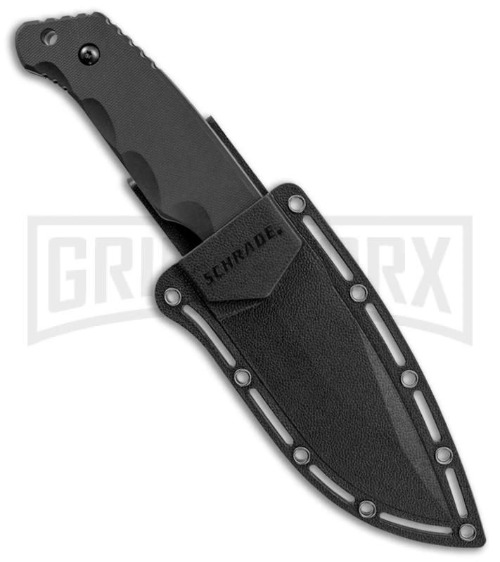 Schrade SCHF49 Black TPE Full Tang Fixed Blade - Black Plain 2 Schrade SCHF49 Black TPE Full Tang Fixed Blade - Black Plain - Image 2