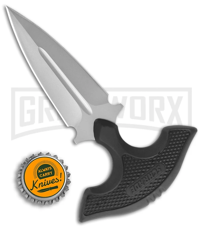 Schrade Push Dagger Fixed Blade Knife - Gray Plain 3 Schrade Push Dagger Fixed Blade Knife - Gray Plain - Image 3