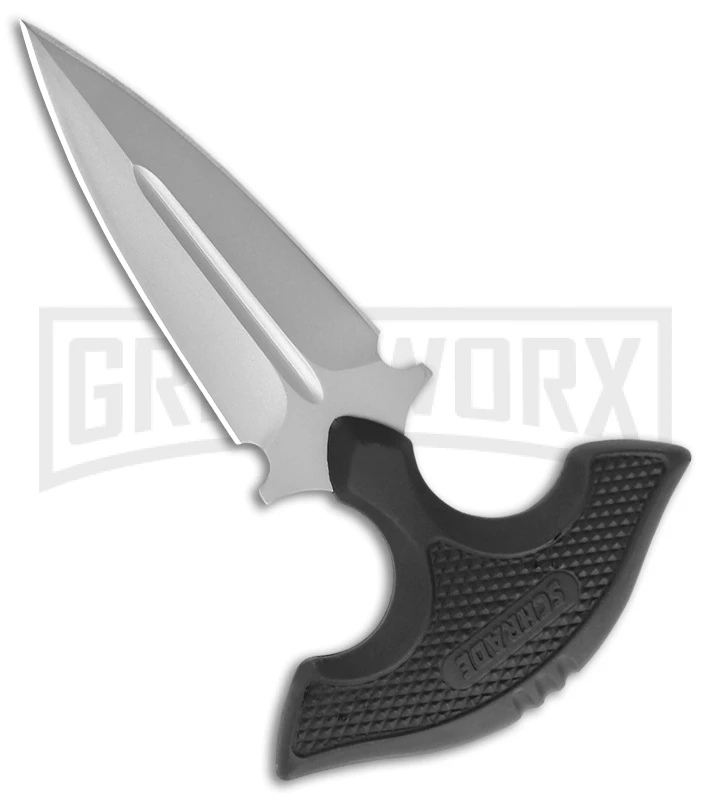 Schrade Push Dagger Fixed Blade Knife - Gray Plain 1 Schrade Push Dagger Fixed Blade Knife - Gray Plain