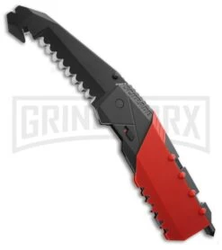 Schrade Red Rescue Tool MAGIC Spring Assisted Knife - Black Serr