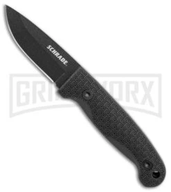 Schrade Small Frontier Black TPE Fixed Blade Knife - Black Plain